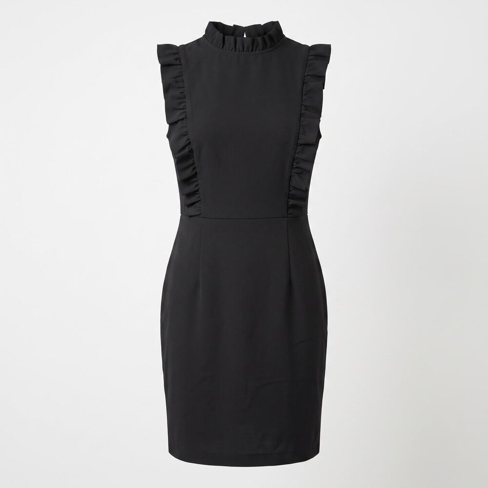 Blaque Label Black Ruffle Sleeveless Sheath Dress Size Small